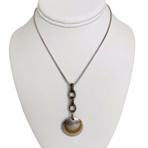 Vintage Marjorie Baer Two Tone Pendant Necklace